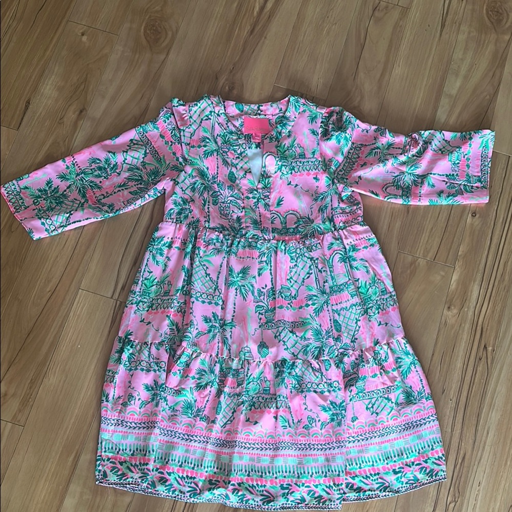 Pink and Green Patterned Dress
